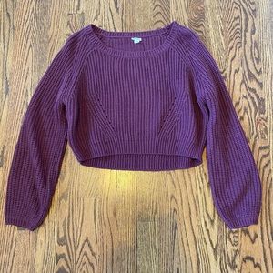 Purple Cropped Sweater